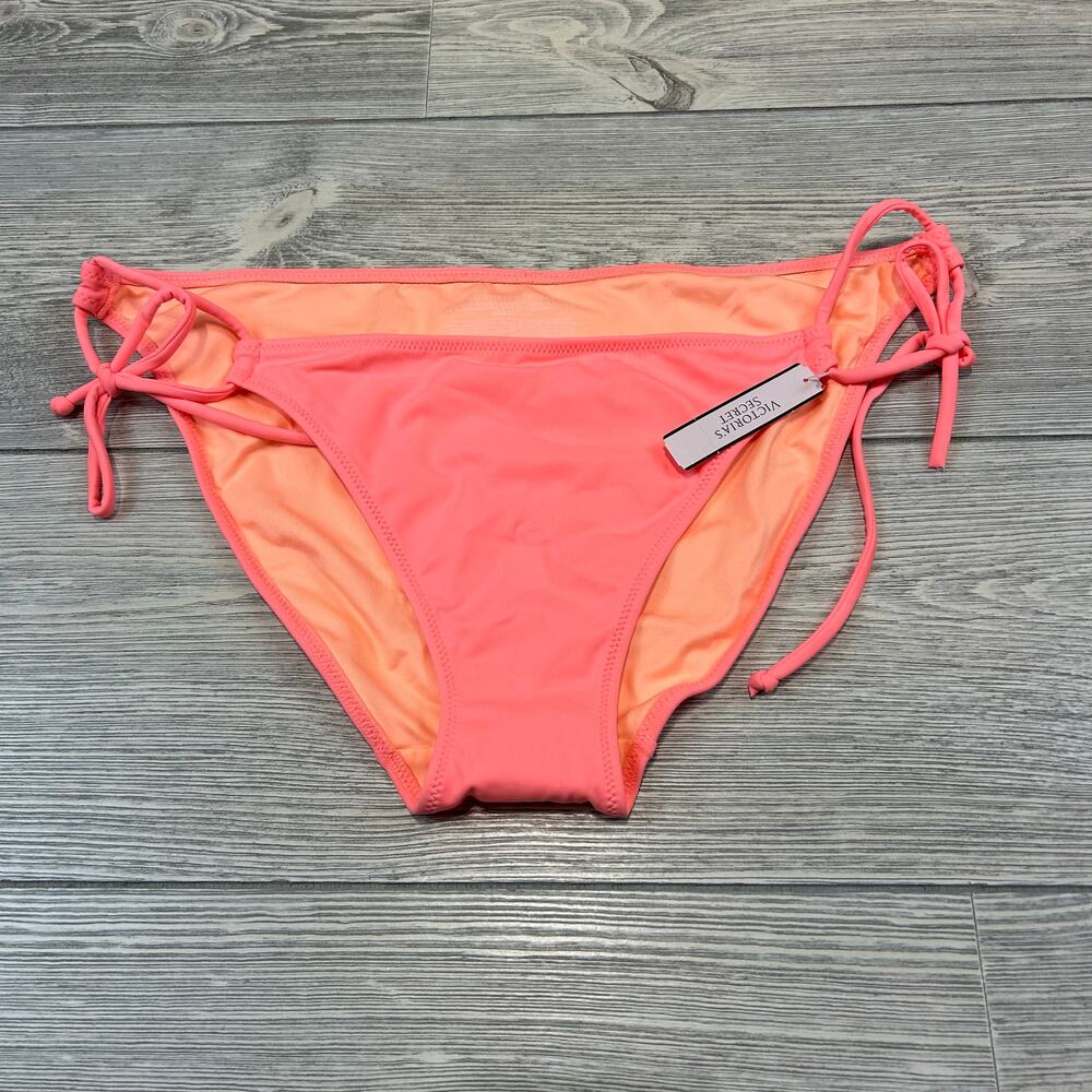 Victoria's Secret The Bow Bikini Bottom Pink Coral Medium NWT